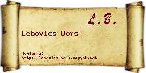 Lebovics Bors névjegykártya