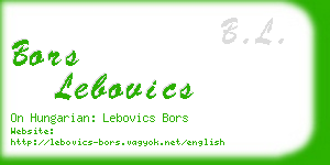 bors lebovics business card
